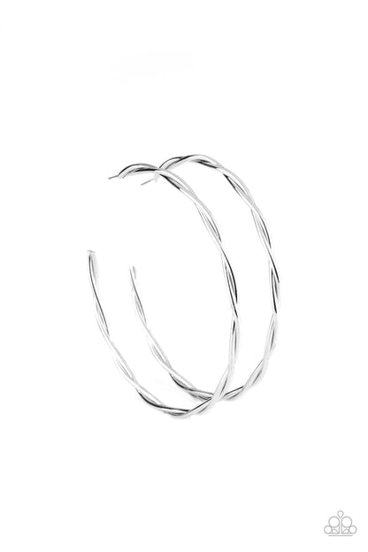 Out of Control Curves - Silver Earrings - Paparazzi Accessories - Paparazzi Accessories 
