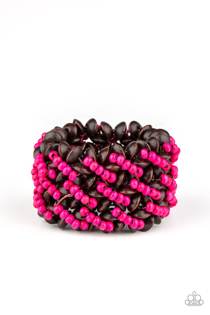 Cozy in Cozumel - Pink Bracelet - Paparazzi Accessories - Paparazzi Accessories 