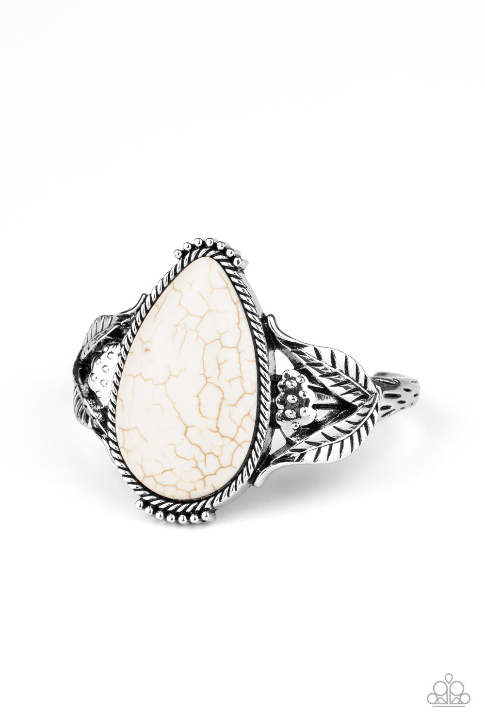 Blooming Oasis - White Bracelet - Paparazzi Accessories - Paparazzi Accessories 