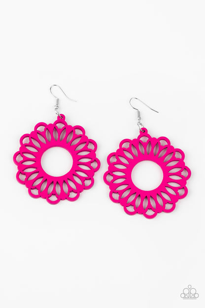 Dominican Daisy - Pink Earring - Paparazzi Accessories - Paparazzi Accessories 