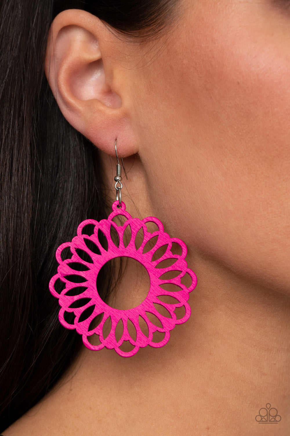 Dominican Daisy - Pink Earring - Paparazzi Accessories - Paparazzi Accessories 