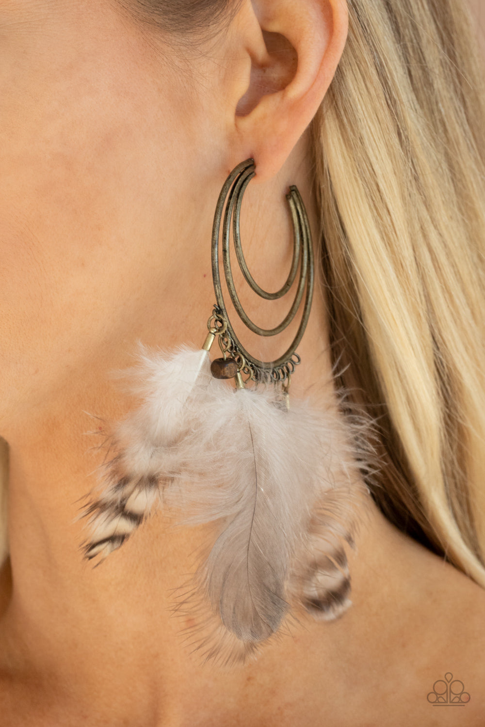 Freely Free Bird - Brass Earrings - Paparazzi Accessories - Paparazzi Accessories 
