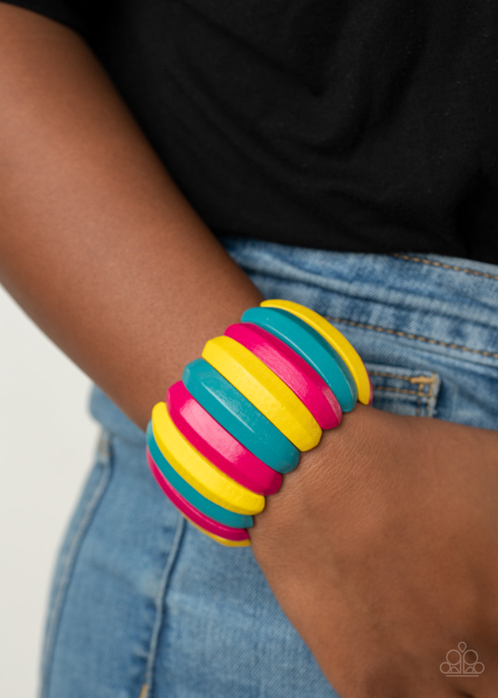 Colorfully Congo - Multi Wooden Bracelet - Paparazzi Accessories 