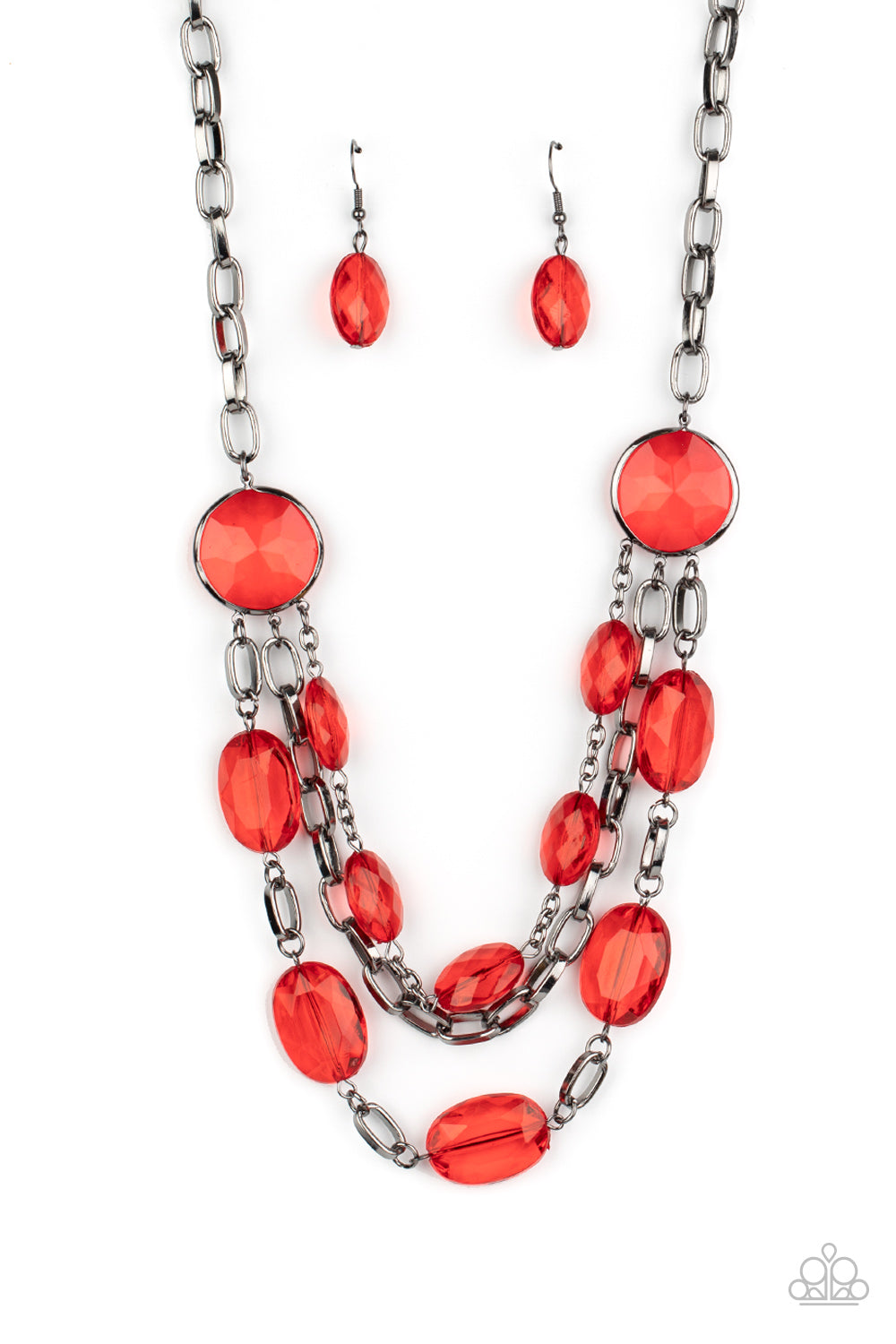 I Need a GLOW-cation - Red Necklace - Paparazzi Accessories - Paparazzi Accessories 
