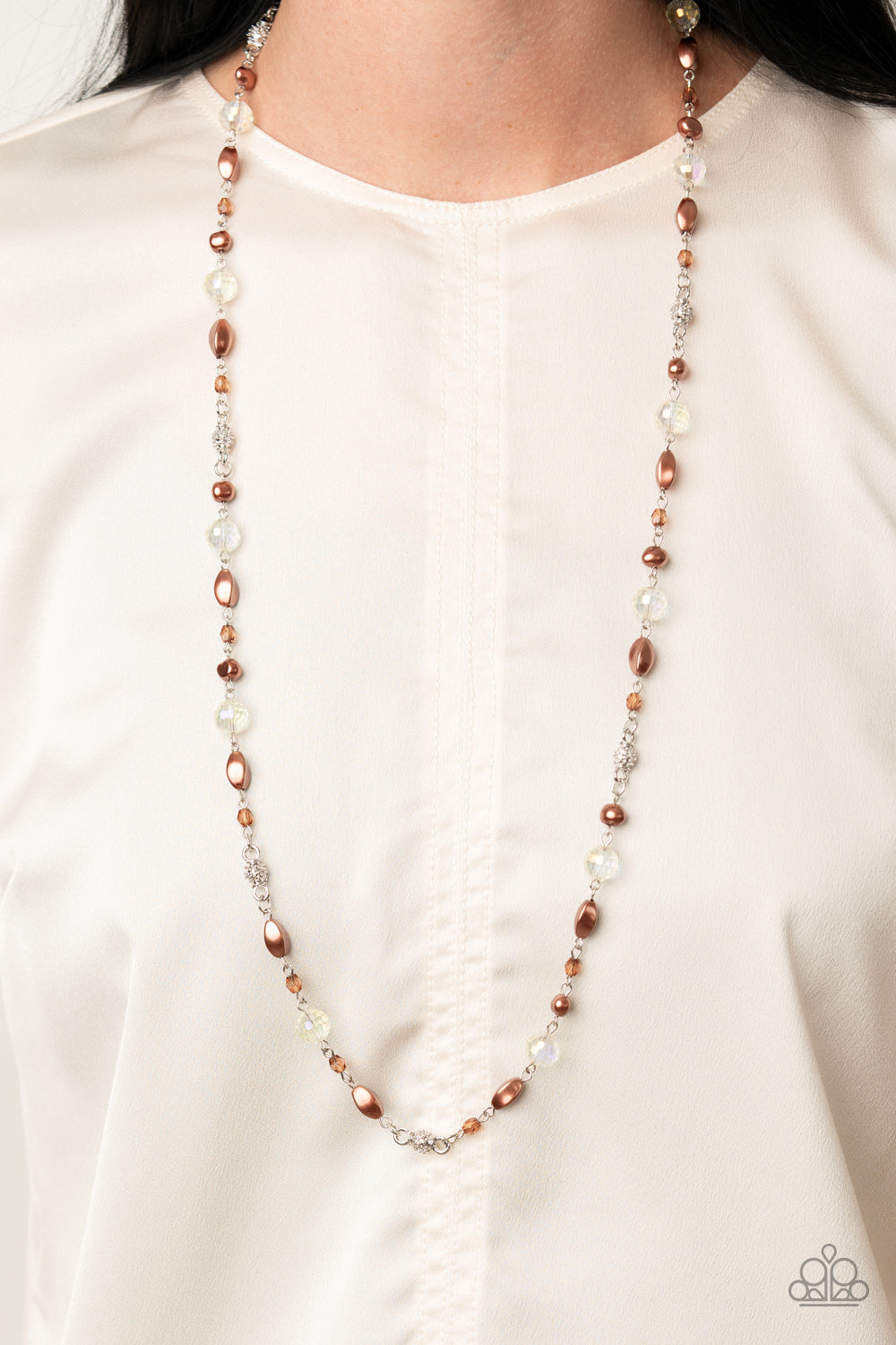 Twinkling Treasures - Brown Necklace - Paparazzi Accessories - Paparazzi Accessories 