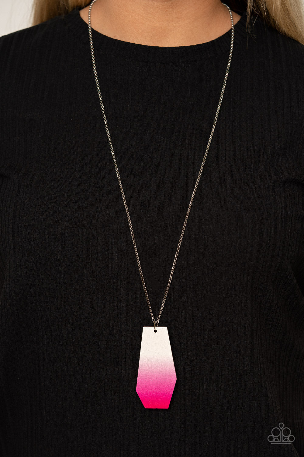 Watercolor Skies - Pink Necklace - Paparazzi - Paparazzi Accessories 