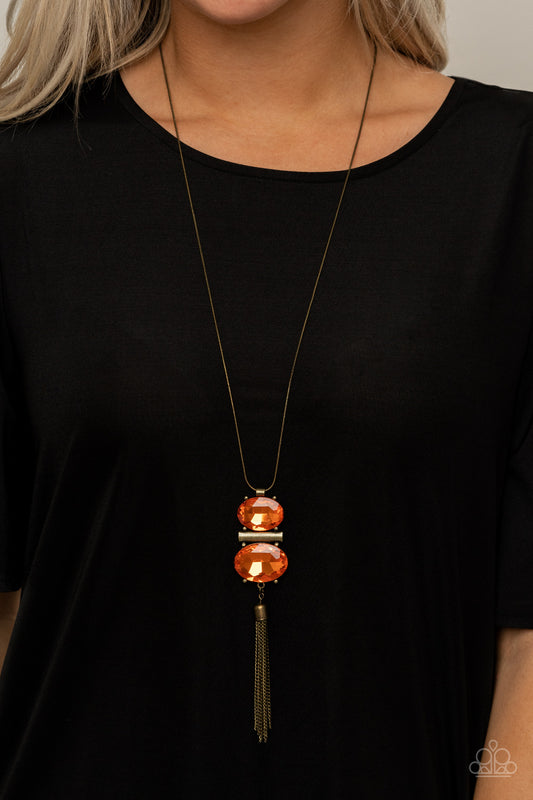 Runway Rival - Orange Necklace - Paparazzi Accessories - Paparazzi Accessories 