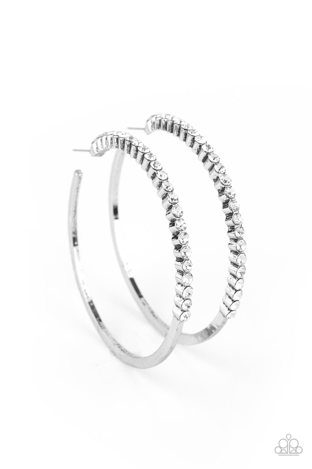 Making Rounds - White Earrings- Paparazzi Accessories - Paparazzi Accessories 