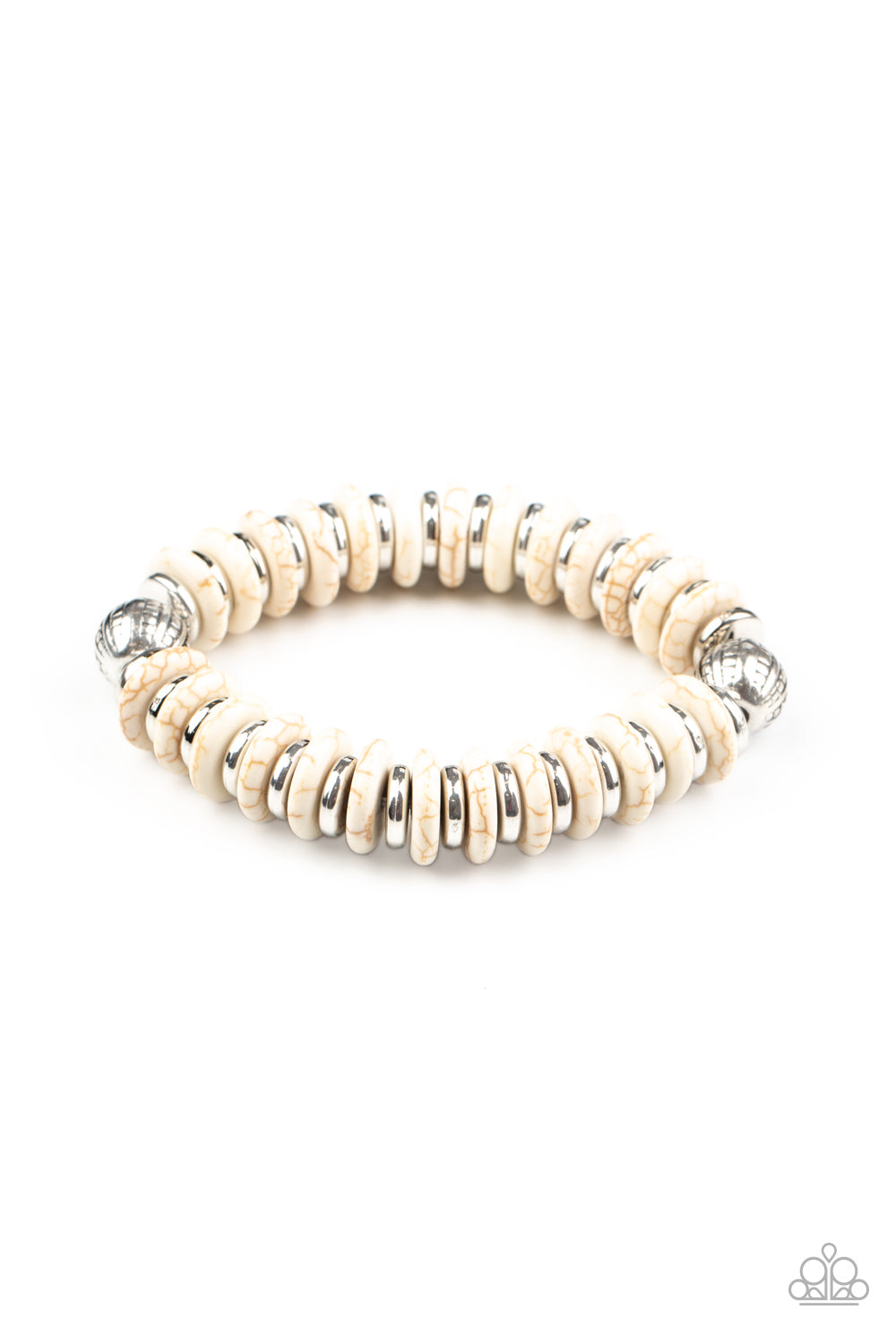 Eco Experience - White Bracelet - Paparazzi Accessories - Paparazzi Accessories 