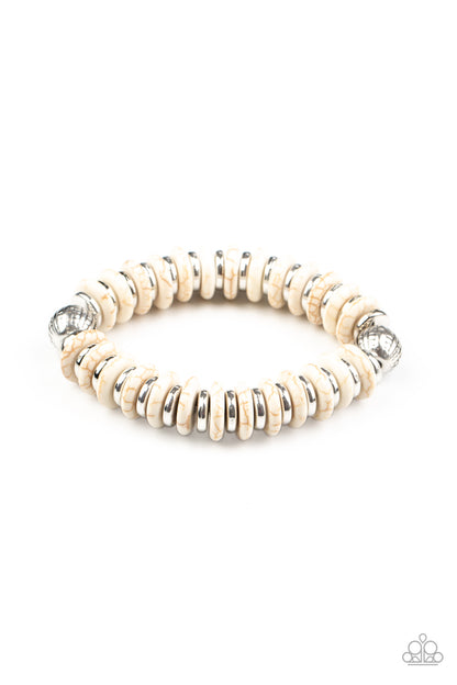 Eco Experience - White Bracelet - Paparazzi Accessories - Paparazzi Accessories 