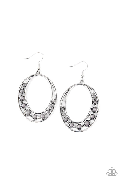 Crescent Cove - Silver Earrings -  Paparazzi Accessories - Paparazzi Accessories 