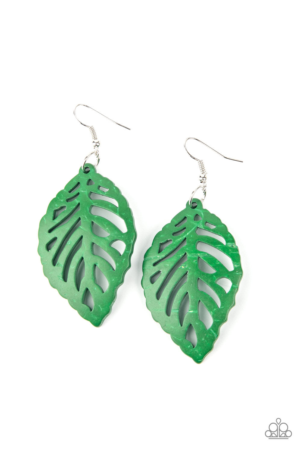 LEAF Em Hanging - Green Earrings - Paparazzi Accessories - Paparazzi Accessories 