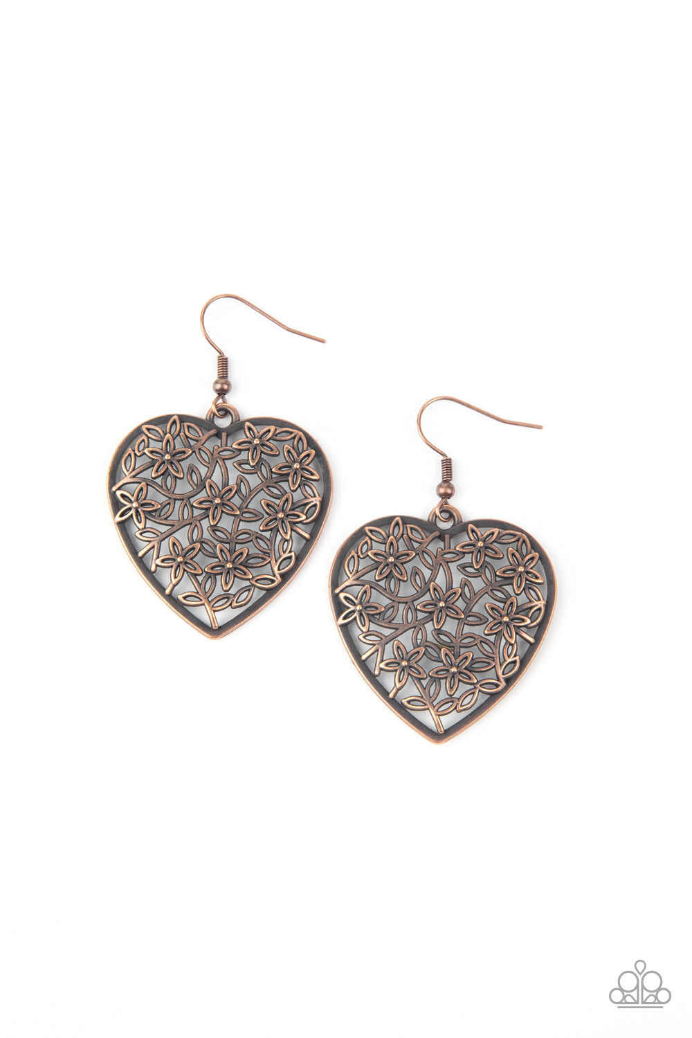 Let Your Heart Grow- Copper Earrings- Paparazzi Accessories - Paparazzi Accessories 