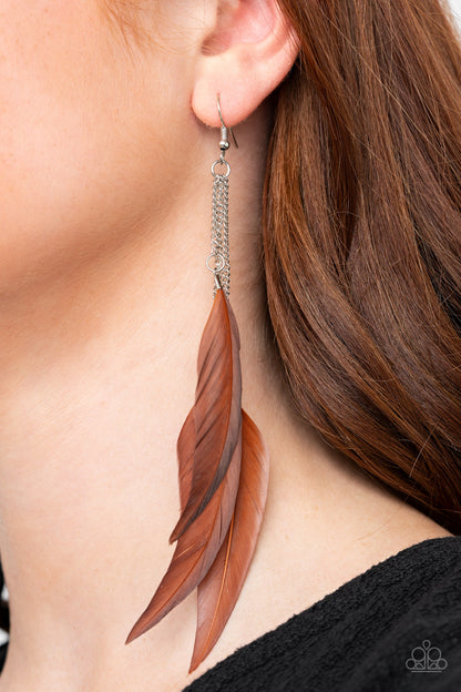 West Side Western - Brown Earrings - Paparazzi Accessories - Paparazzi Accessories 