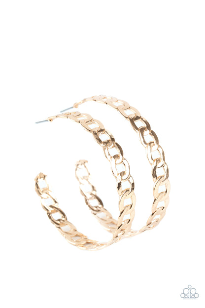 Climate CHAINge - Gold Earrings - Paparazzi Accessories - Paparazzi Accessories 
