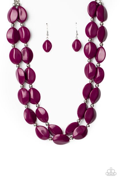 Two-Story Stunner - Purple Necklace - Paparazzi Accessories - Paparazzi Accessories 