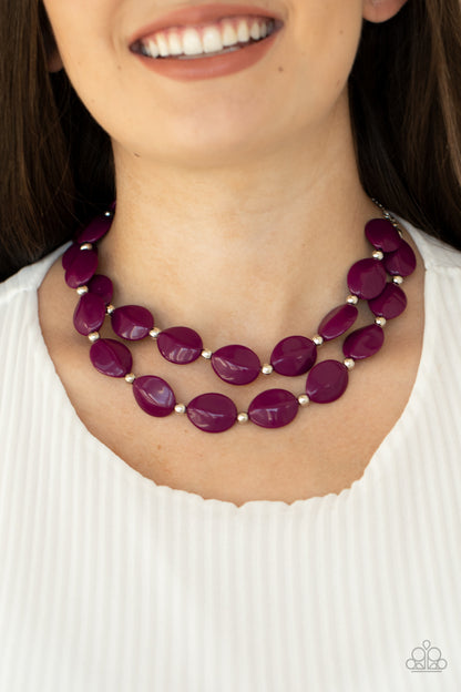 Two-Story Stunner - Purple Necklace - Paparazzi Accessories - Paparazzi Accessories 