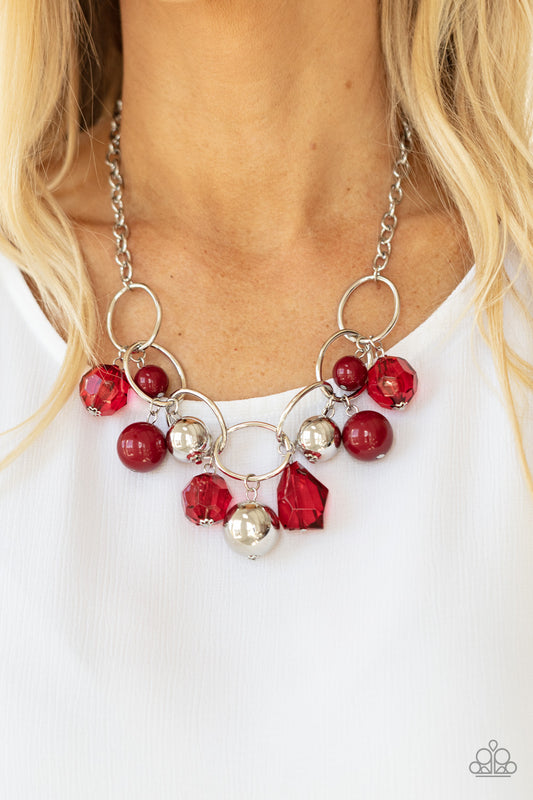 Cosmic Getaway - Red Necklace - Paparazzi Accessories - Paparazzi Accessories 