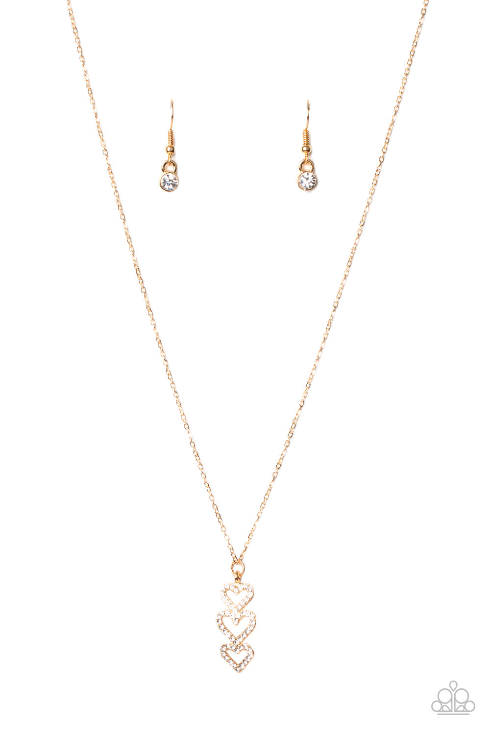 With All Your HEARTS - Gold Necklace - Paparazzi Accessories - Paparazzi Accessories 