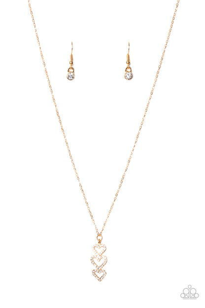 With All Your HEARTS - Gold Necklace - Paparazzi Accessories - Paparazzi Accessories 