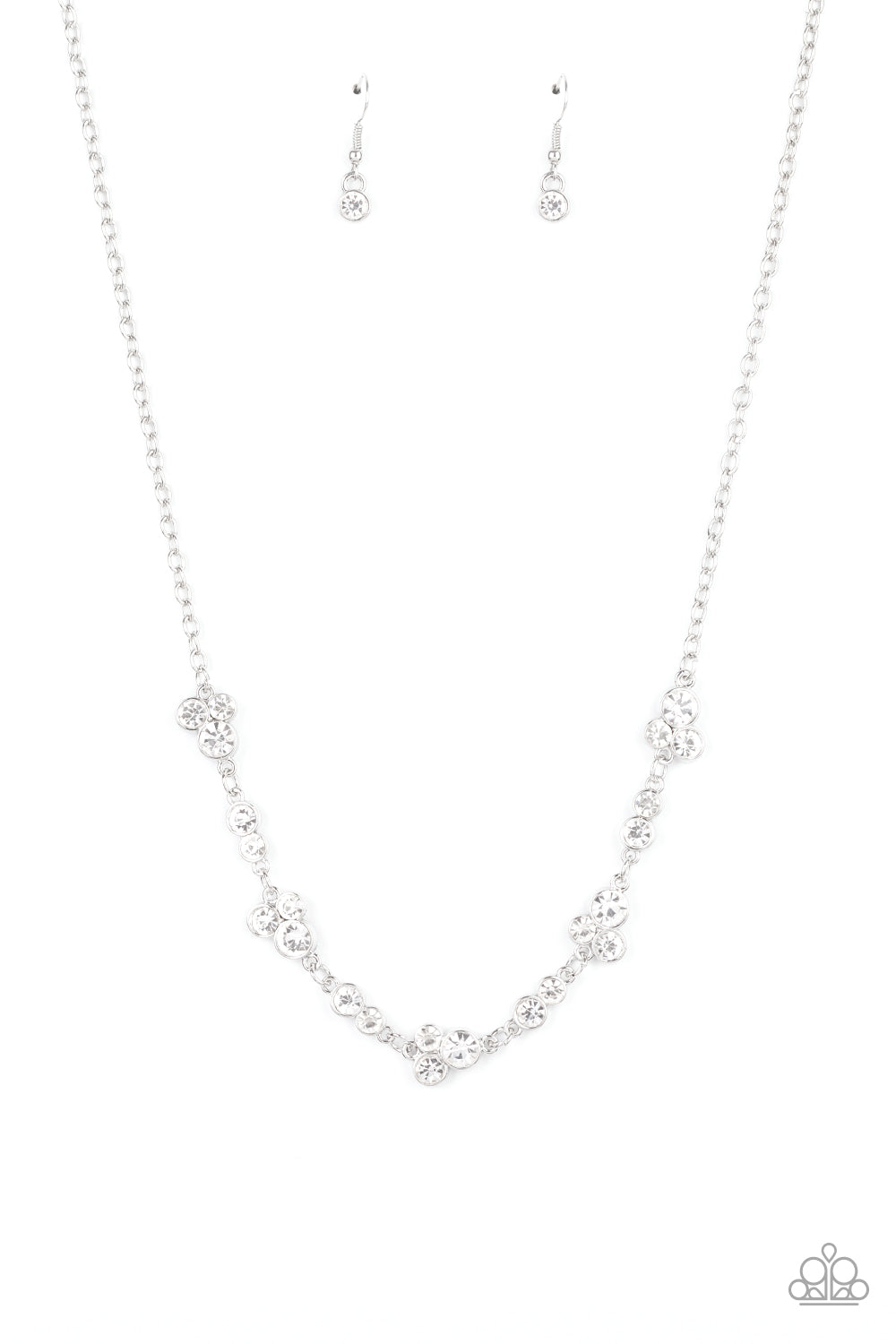 Gorgeously Glistening - White Necklace - Paparazzi Accessories - Paparazzi Accessories 