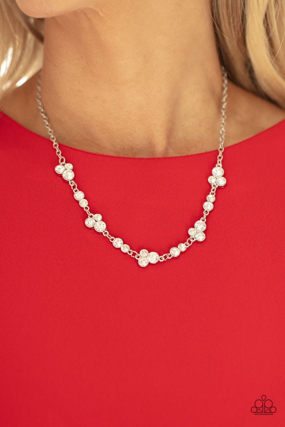 Gorgeously Glistening - White Necklace - Paparazzi Accessories - Paparazzi Accessories 