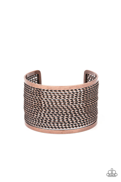 Stacked Sensation - Copper Bracelet - Paparazzi Accessories 
