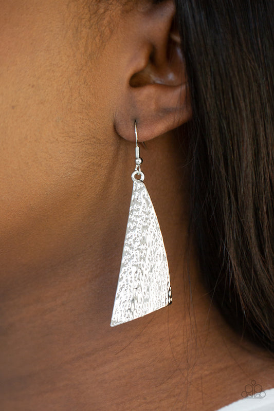 Ready The Troops - Silver Earrings- Paparazzi Accessories - Paparazzi Accessories 