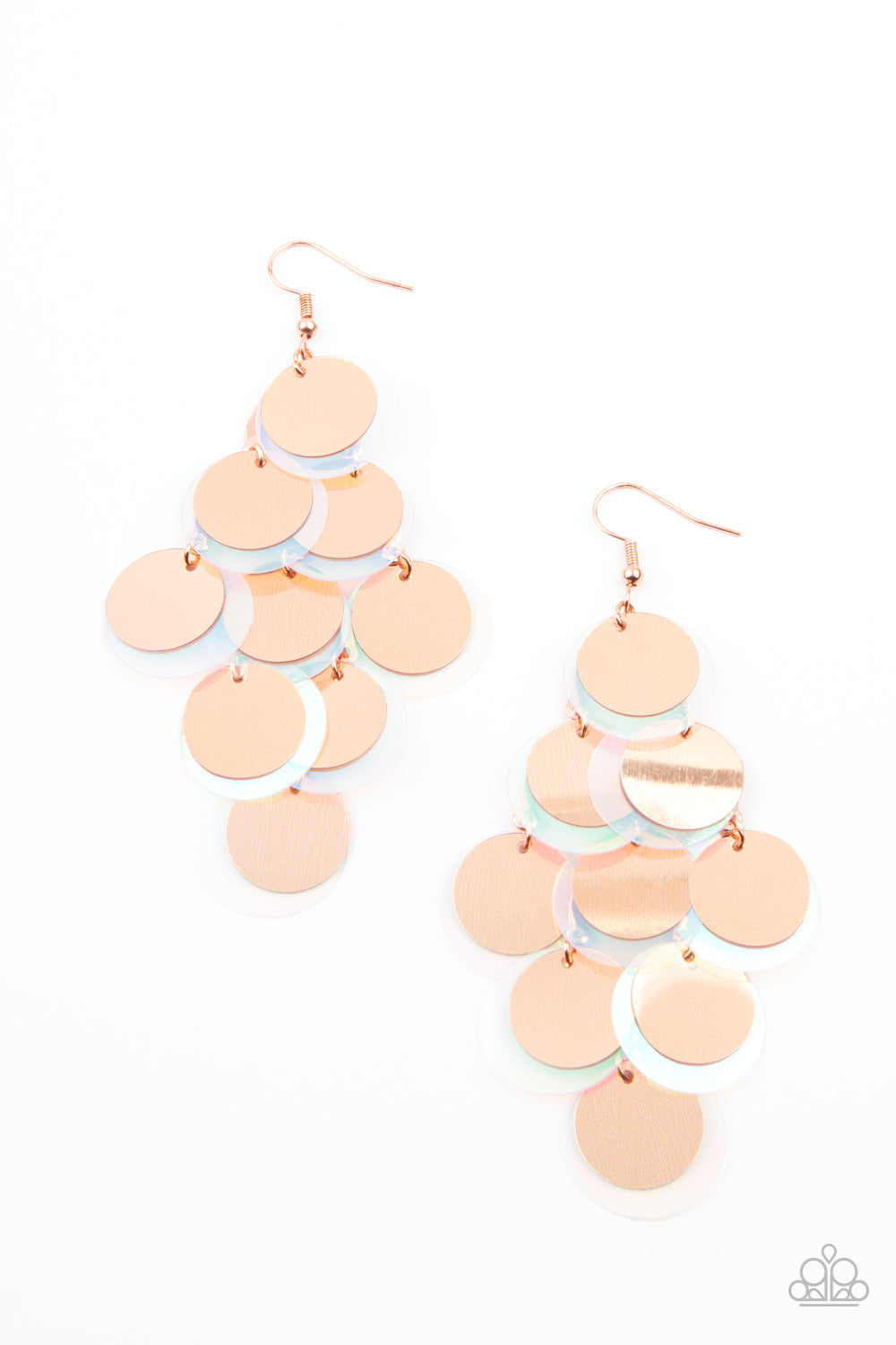 Sequin Seeker - Copper Earrings  - Paparazzi Accessories - Paparazzi Accessories 