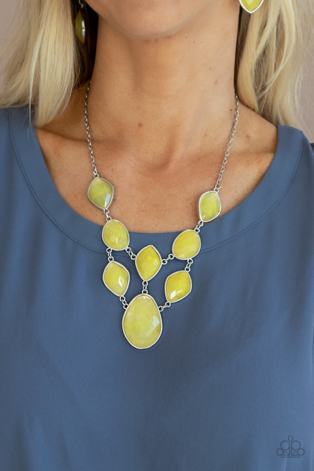 Opulently Oracle - Yellow Necklace - Paparazzi Accessories - Paparazzi Accessories 
