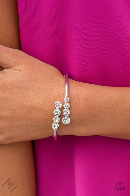 Defying Dazzle - White Bracelet - Paparazzi Accessories - Paparazzi Accessories 