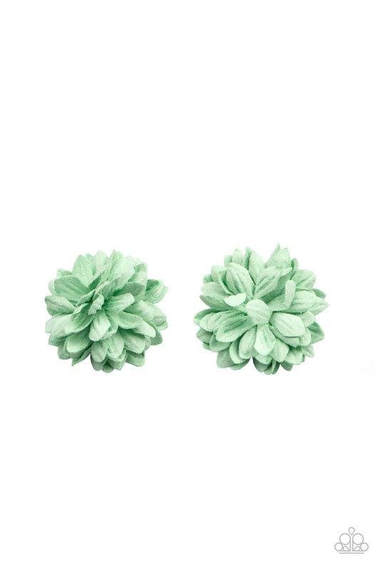 Paper Paradise - Green Hair Clips - Paparazzi Accessories