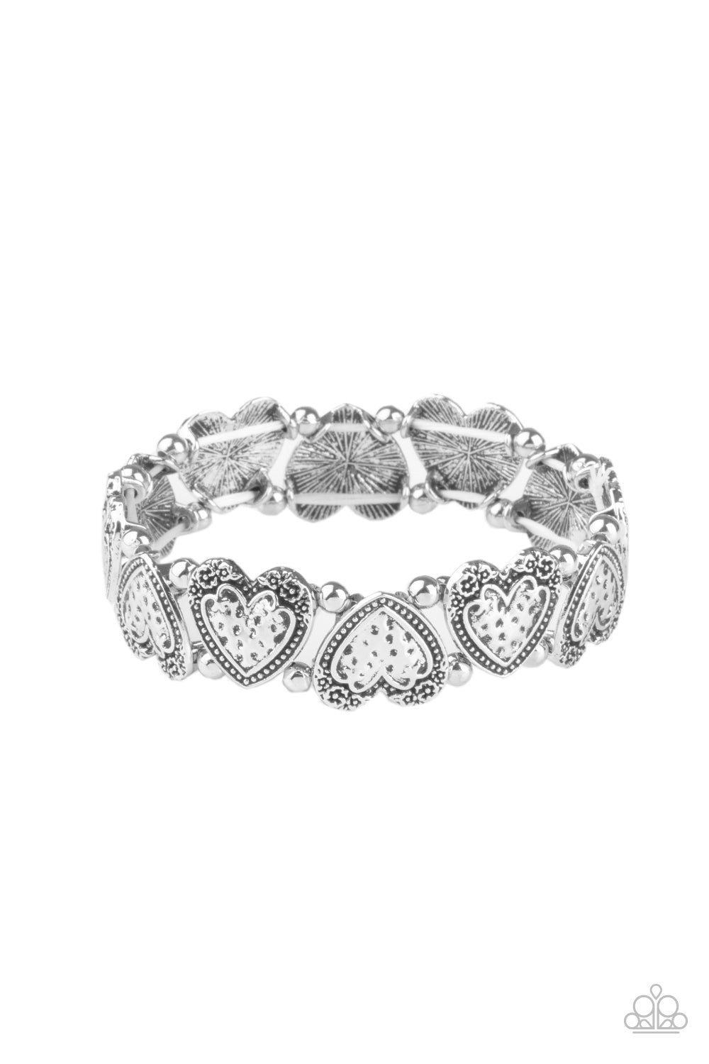 Rustic Heartthrob - Silver Bracelet - Paparazzi Accessories - Paparazzi Accessories 