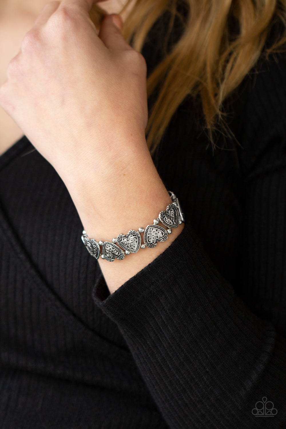 Rustic Heartthrob - Silver Bracelet - Paparazzi Accessories - Paparazzi Accessories 