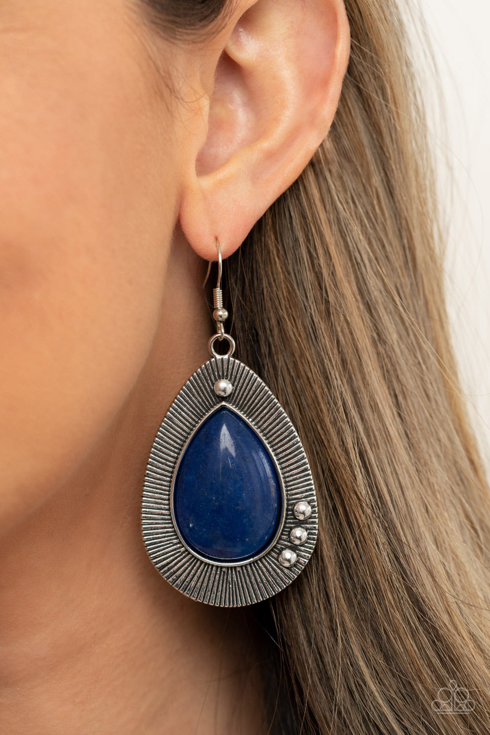 Western Fantasy - Blue Earrings- Paparazzi Accessories - Paparazzi Accessories 