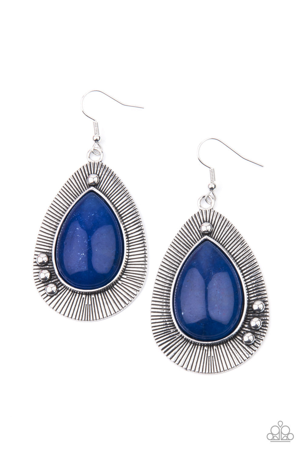 Western Fantasy - Blue Earrings- Paparazzi Accessories - Paparazzi Accessories 