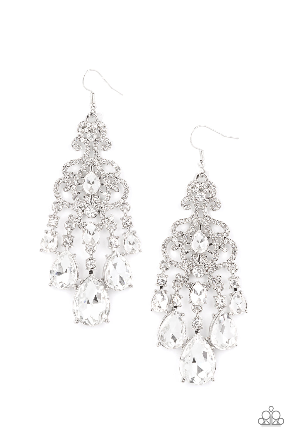Queen Of All Things Sparkly - White- Paparazzi Accessories - Paparazzi Accessories 