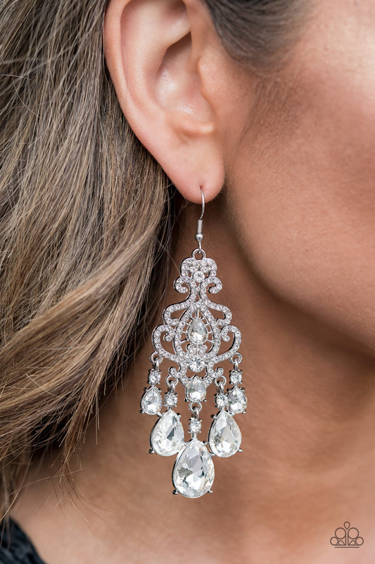 Queen Of All Things Sparkly - White- Paparazzi Accessories - Paparazzi Accessories 