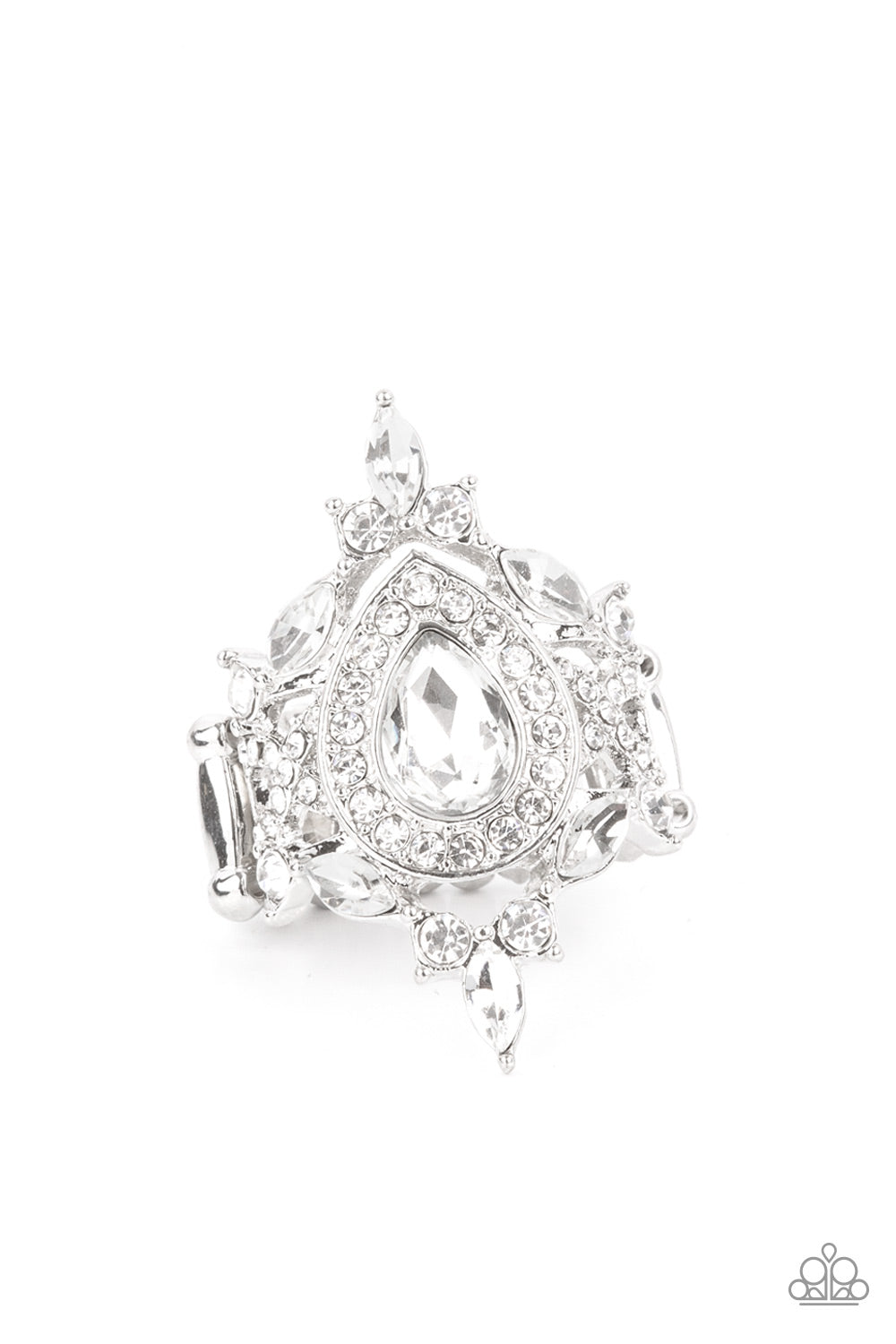 Mega Stardom - White- Paparazzi Accessories - Paparazzi Accessories 