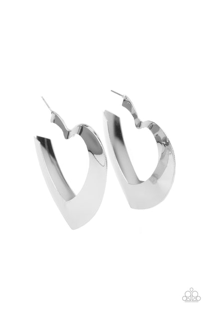 Heart-Racing Radiance - Silver Earrings- Paparazzi Accessories - Paparazzi Accessories 