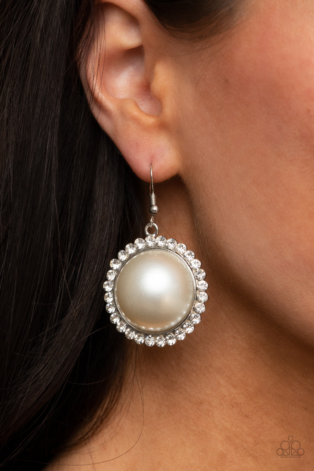 Esteemed Elegance - White Earrings - Paparazzi Accessories - Paparazzi Accessories 