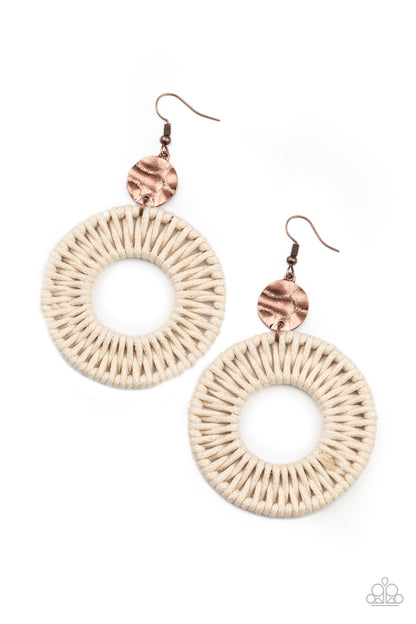 Total Basket Case - Copper Earrings - Paparazzi Accessories - Paparazzi Accessories 