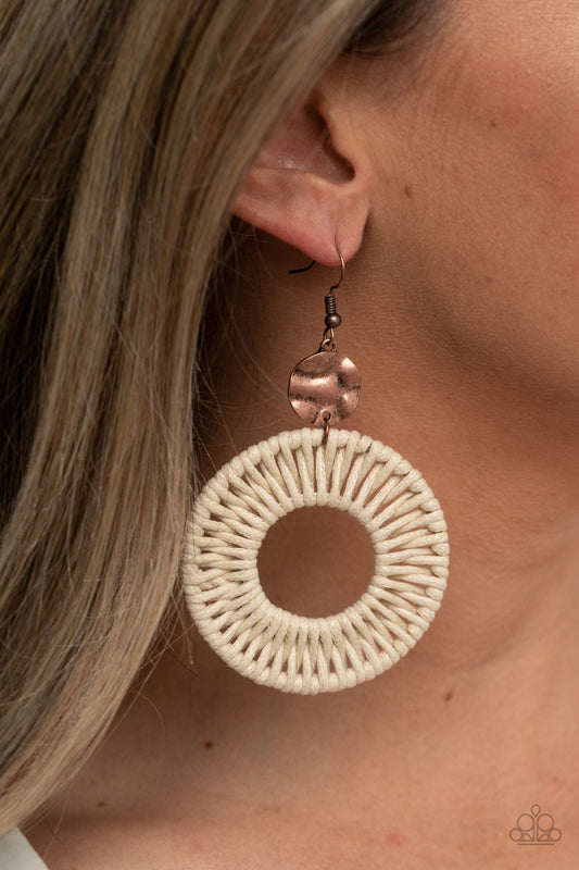 Total Basket Case - Copper Earrings - Paparazzi Accessories - Paparazzi Accessories 