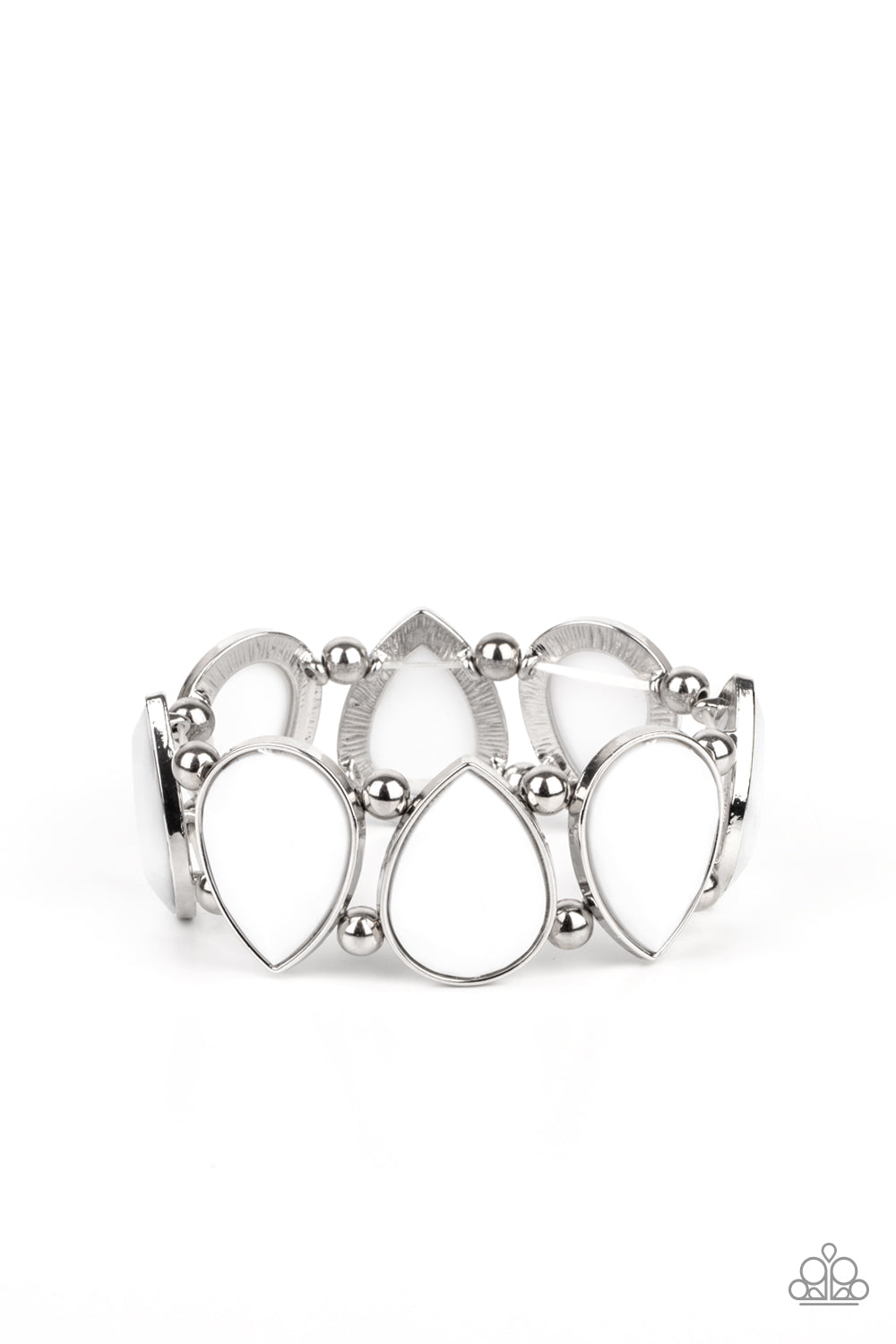Flamboyant Tease - White Bracelet -Paparazzi Accessories - Paparazzi Accessories 