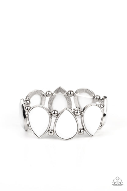 Flamboyant Tease - White Bracelet -Paparazzi Accessories - Paparazzi Accessories 
