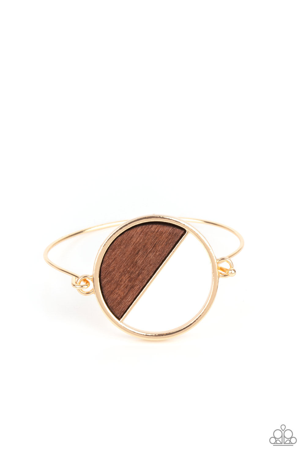 Timber Trade - Gold & Wooden Bracelet - Paparazzi Accessories 