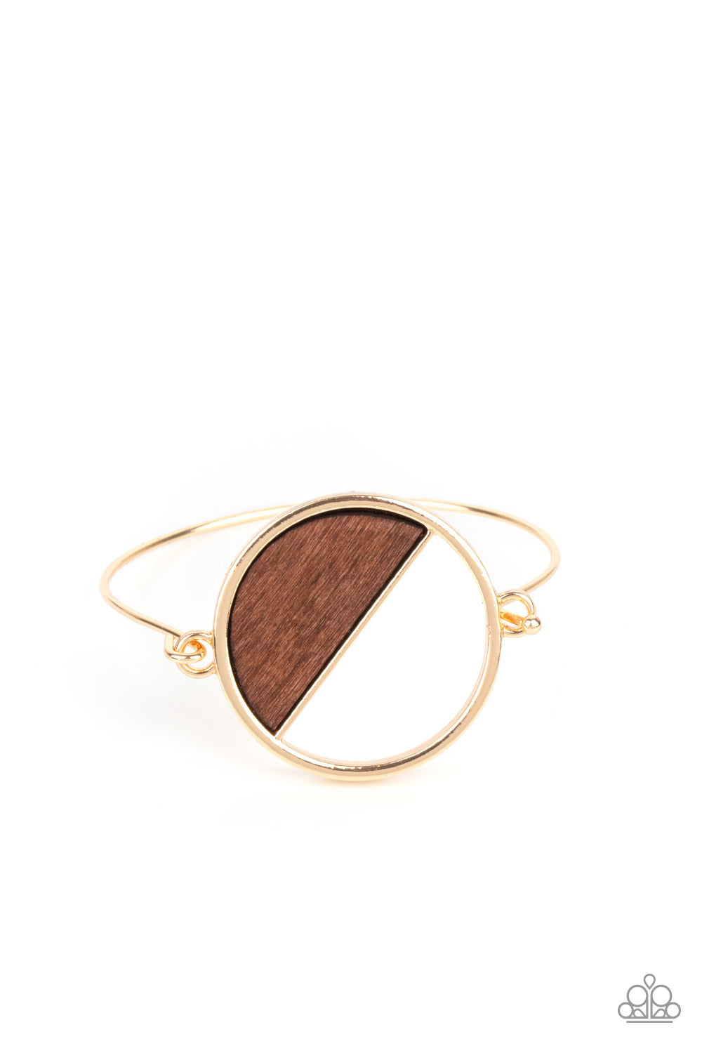 Timber Trade - Gold & Wooden Bracelet - Paparazzi Accessories 