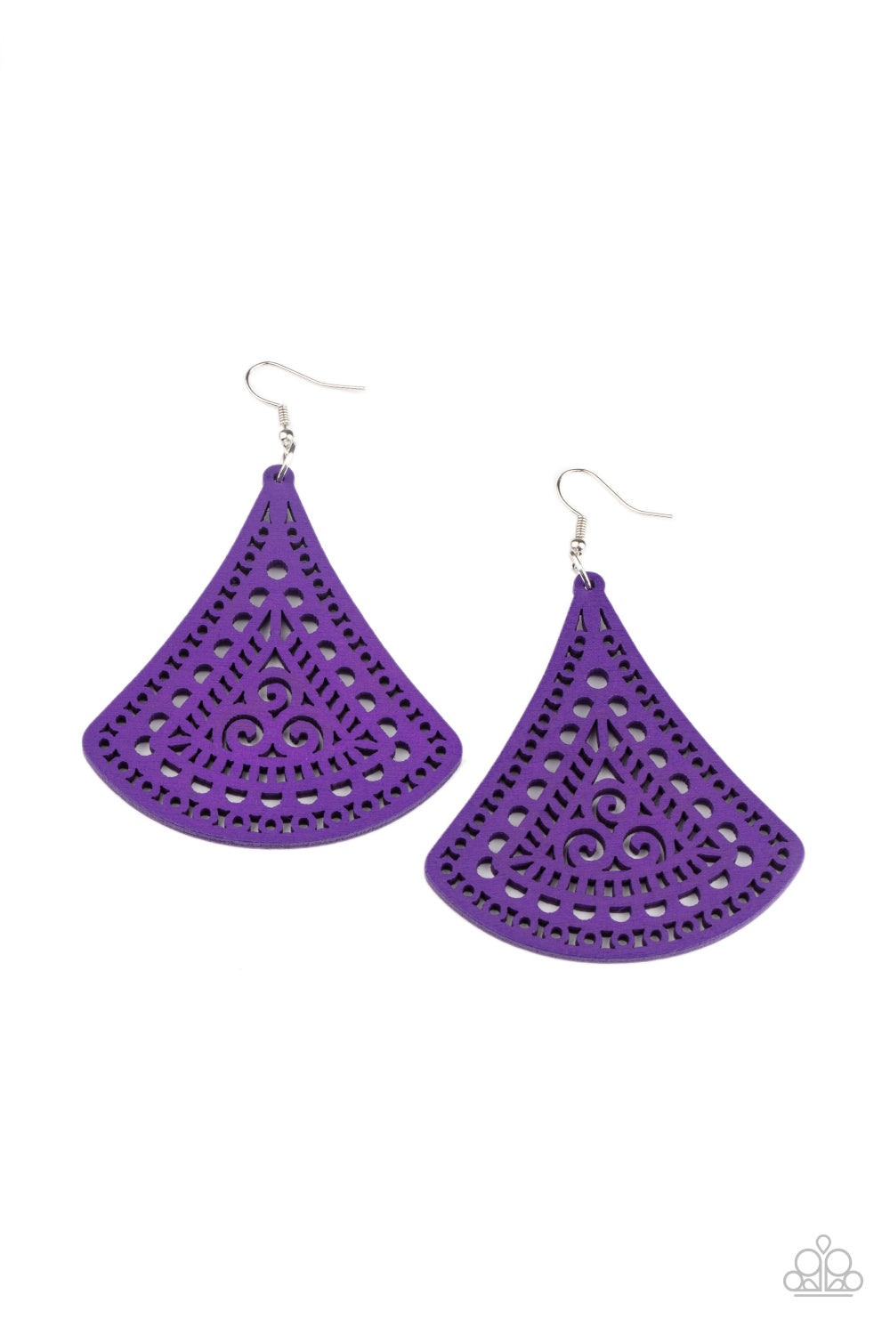 FAN to FAN - Purple Earrings - Paparazzi Accessories - Paparazzi Accessories 
