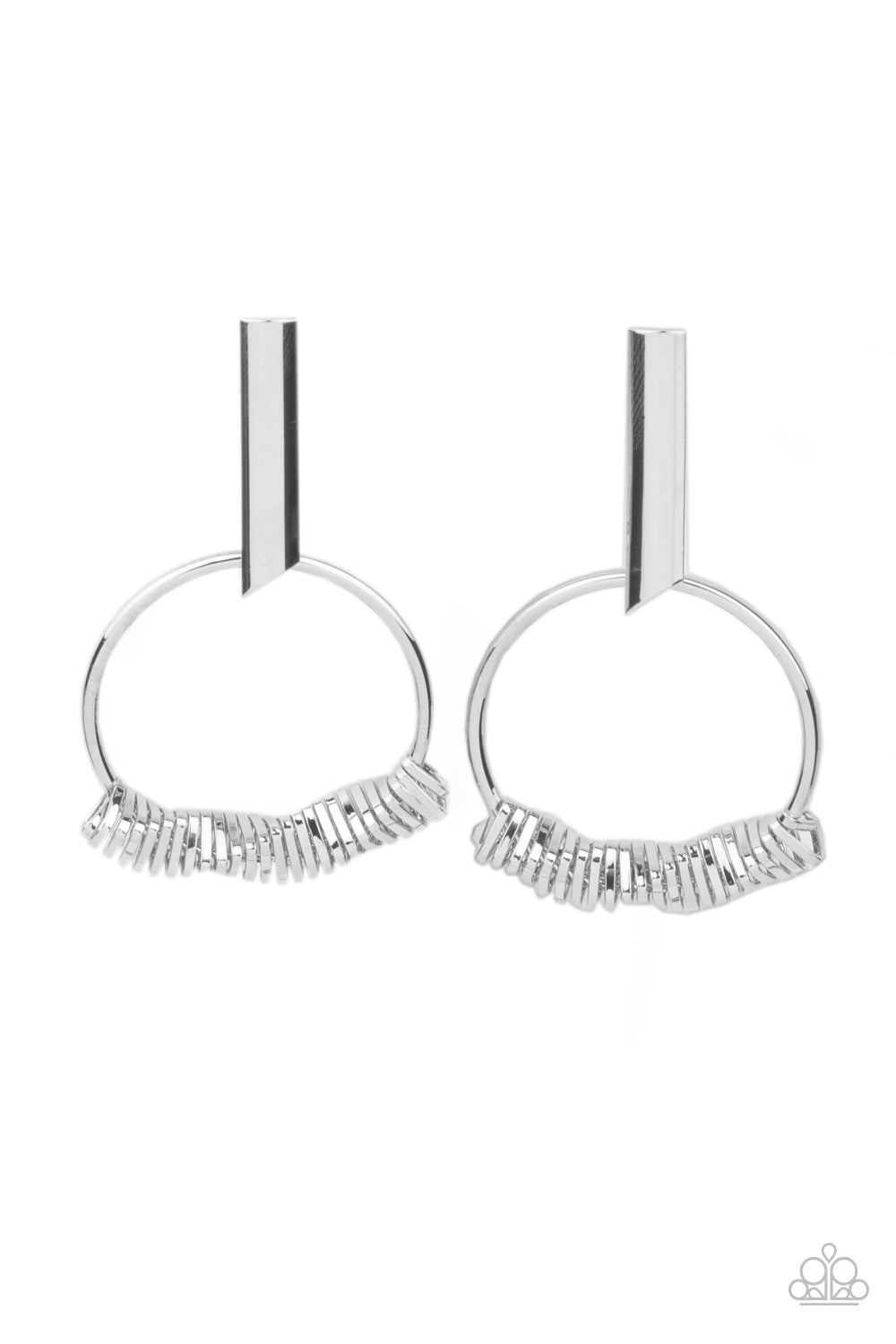 Set Into Motion - Silver Earrings- Paparazzi Accessories - Paparazzi Accessories 