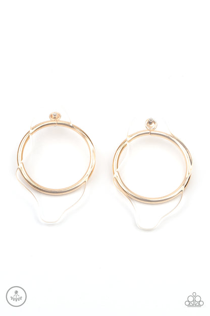 Clear The Way! - Gold  Earrings - Paparazzi Accessories - Paparazzi Accessories 